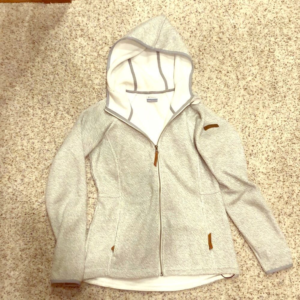 Columbia Light Gray Heather Zip-Up Hoodie